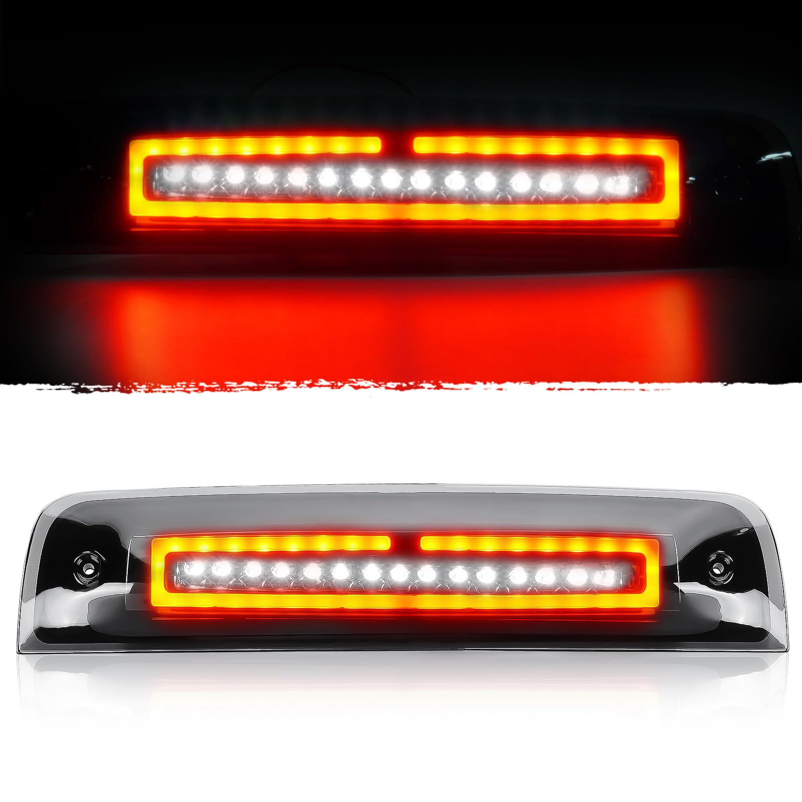 Photo 1 of Tresound Led 3rd Brake Cargo Light for 2009-2017 Dodge Ram 1500, 2010-2017 Dodge Ram 2500 & 3500 Third Center High Mount Stop Lamp (Chrome Housing + Smoke Lens)