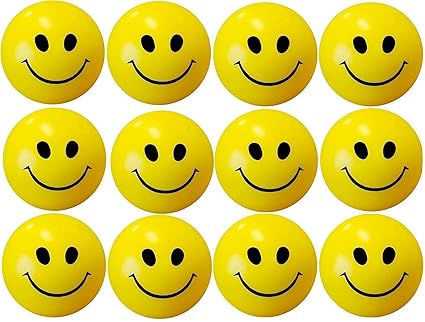 ToyStack Smiley Face Sponge Ball Release Pressure Yellow for Kids Men Women Adult Pack of 5