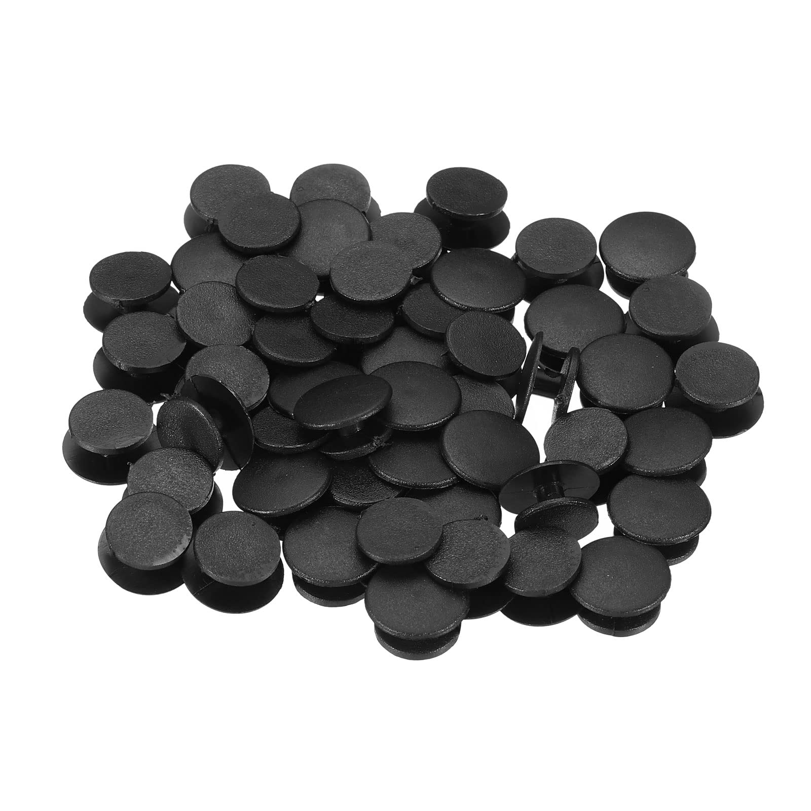PATIKIL Plastic Button Charm, 50 Pack 12 x 10mm Dia Buckle Button Accessories Backs Wristband Shoe Charm Decoration for DIY Ornaments, Black