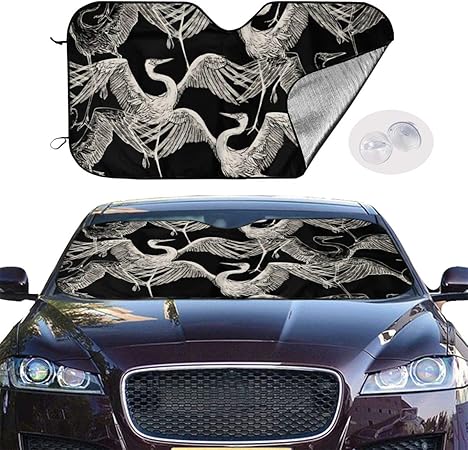 Amazon 抽象的な背景ファッションのシームレスパターン 車用サンシェード 遮光遮熱 Uv 紫外線カット フロントカバー ダッシュボード保護 日焼け対策 強力吸盤 簡単着脱 丈夫で長持ち 27 5 X 51 In 車 バイク 車 バイク