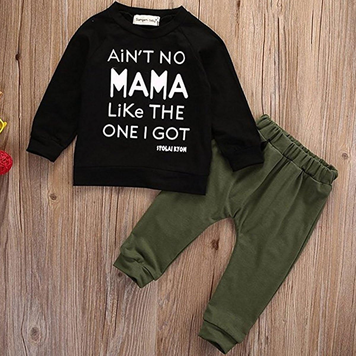 Baby Kids Toddler Boy Printed Tops Pants Leggings Outfits Clothes Set 0-3 Y: Clothing