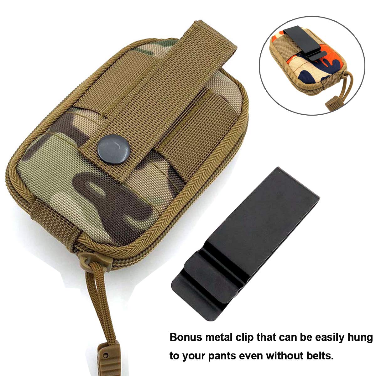 好評 Hoanan タクティカル Molleロールアップダンプポーチ ミリタリードローストリング 大型アウトドアウォーターボトルポーチ 調節可能なベルト ユーティリティ ファニー ヒップ ツール ポーチ バッグ Cp Camo B07pgnwh99 信頼 Automovilesvip Com