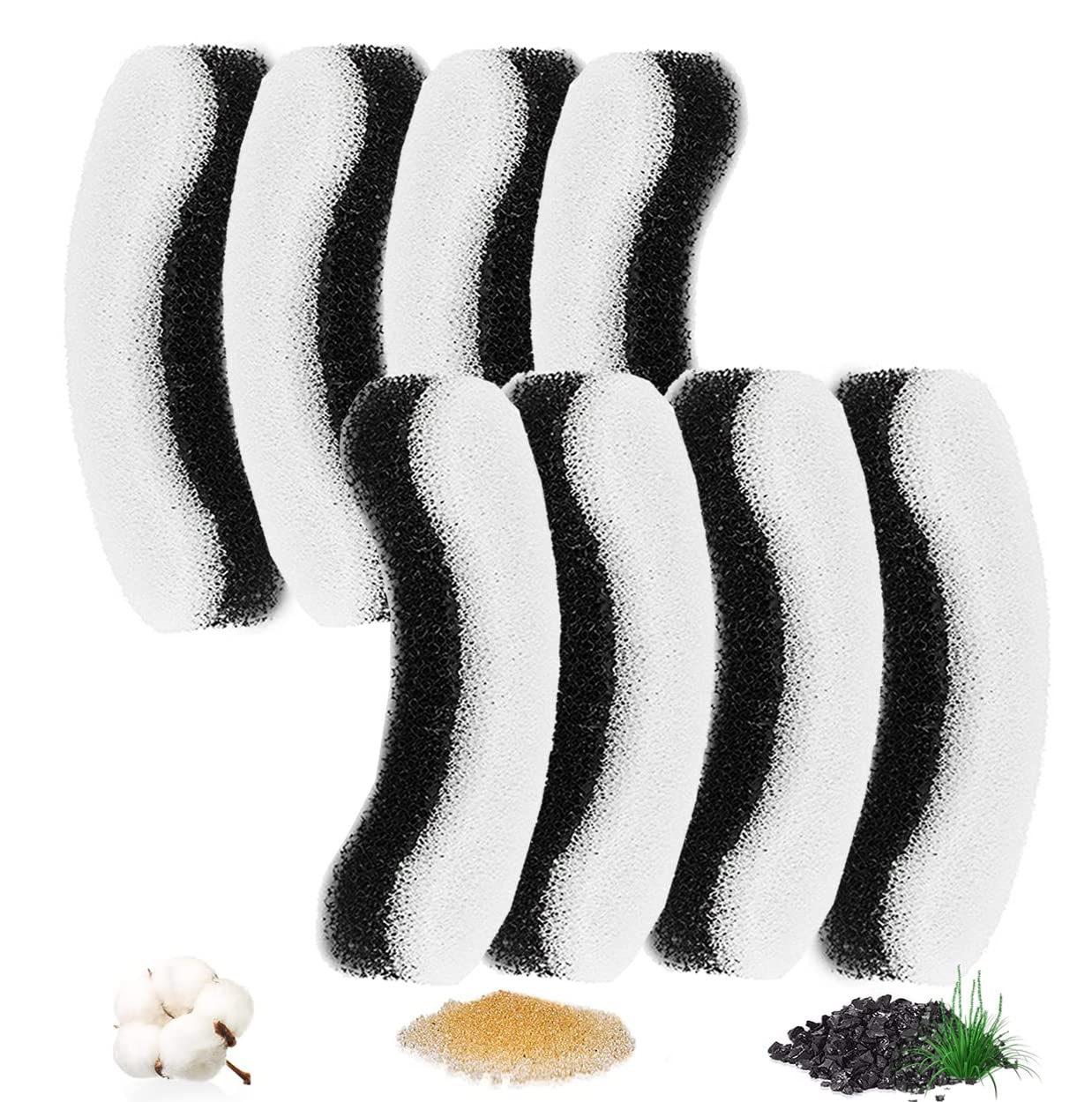 Hantoc 8 Packs Cat Water Fountain Filters, Replacement Pet Water Fountain Filters WF050TP cat fountain and ‎HASCH-PE1 Cat Drinking Fountain with Resin and Active Carbon