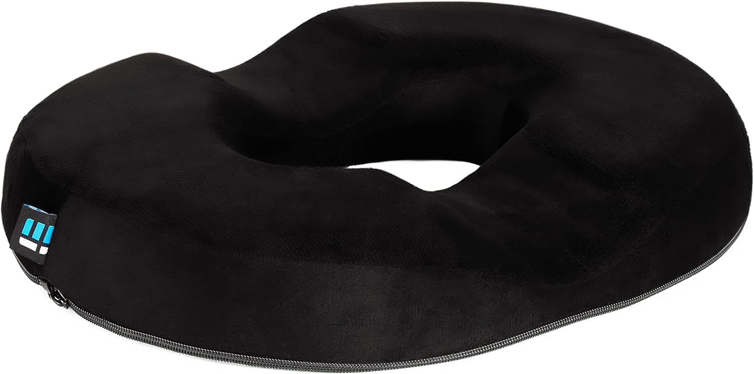Ergonomic Innovations Donut Cushion with Removable Cover, Black