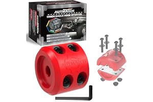 AUTMATCH Winch Cable Hook Stopper (1 Pack), Silicone Rubber Winch Stopper for Wire & Synthetic Rope, Winch Line ATV UTV, Shock Absorbent, Prevent Pulling Bounce and Abrasion, Red