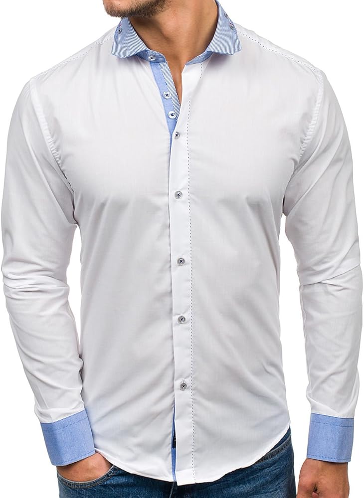 camisa cuello italiano hombre