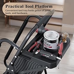 KINGRACK 5 Step Ladder with Tool Platform, 900 lbs