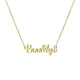 Awegift Name Necklace Big Initial Gold Plated Best