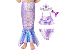 Aukidwld Girls Bathing Suit 3PCS Cute Ruffle Tankini Swimsuits with Skirt Kids Beach Swimwear 3-12Y