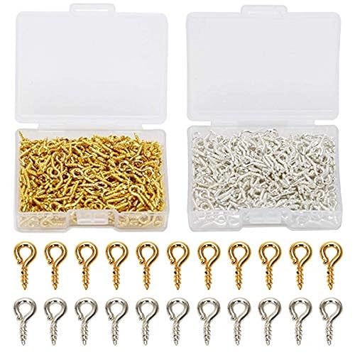 Coolrunner 600pcs Small Screw Eye Pins, 10mm x 4.5mm Eye pins Hooks ...