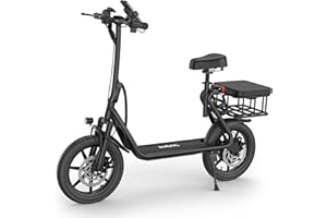 NAVIC T1 Electric Scooter with Seat & Basket,Electric Scooter Adults,750W Powerful Motor,27Mile Range,Speed up to 22mph,Foldable e Scooter with Scooter Lock