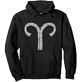 Zodiac Sign Aries (Vintage Gray) Aries Pullover Hoodie