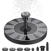 AISITIN Solar Bird Bath Fountain Pump, Solar Fountain Pump for Bird Bath with 6 Nozzles, Solar Powered Water Fountain Pump for Garden, Ponds, Pool, Fish Tank and Outdoor, 1.5W, 1.5W-New