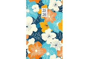 2025-2026 Pocket Calendar: Purple Floral Two Year Monthly Planner 2025-2026 for Purse | From January 2025 To December 2026