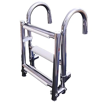 Orangemarine Klapp-Badeleiter mit gebogenen Aufhängelementen