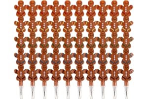 TOFFICU 30Pcs Christmas Gingerbread Man Pencils,Christmas Pencil Bulk, Holiday Pencils for Kids Bulk, Christmas Pencil for Kids, Stackable Christmas Pencils for Christmas Party Favors Stationery Supplies