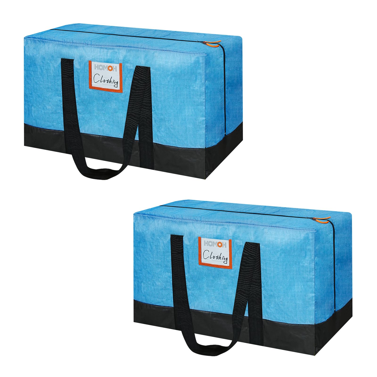 Photo 1 of 2 Pack Moving Bags, 115lb Capacity Heavy Duty Storage Bags with Zippers and Strong Handles, Large Packing Bags with Internal Compression Straps, Alternative to Moving Boxes -103L,Blue and Black