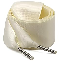 WEGOODZF Satin Ribbon Shoe Laces: 3CM Wide Beige