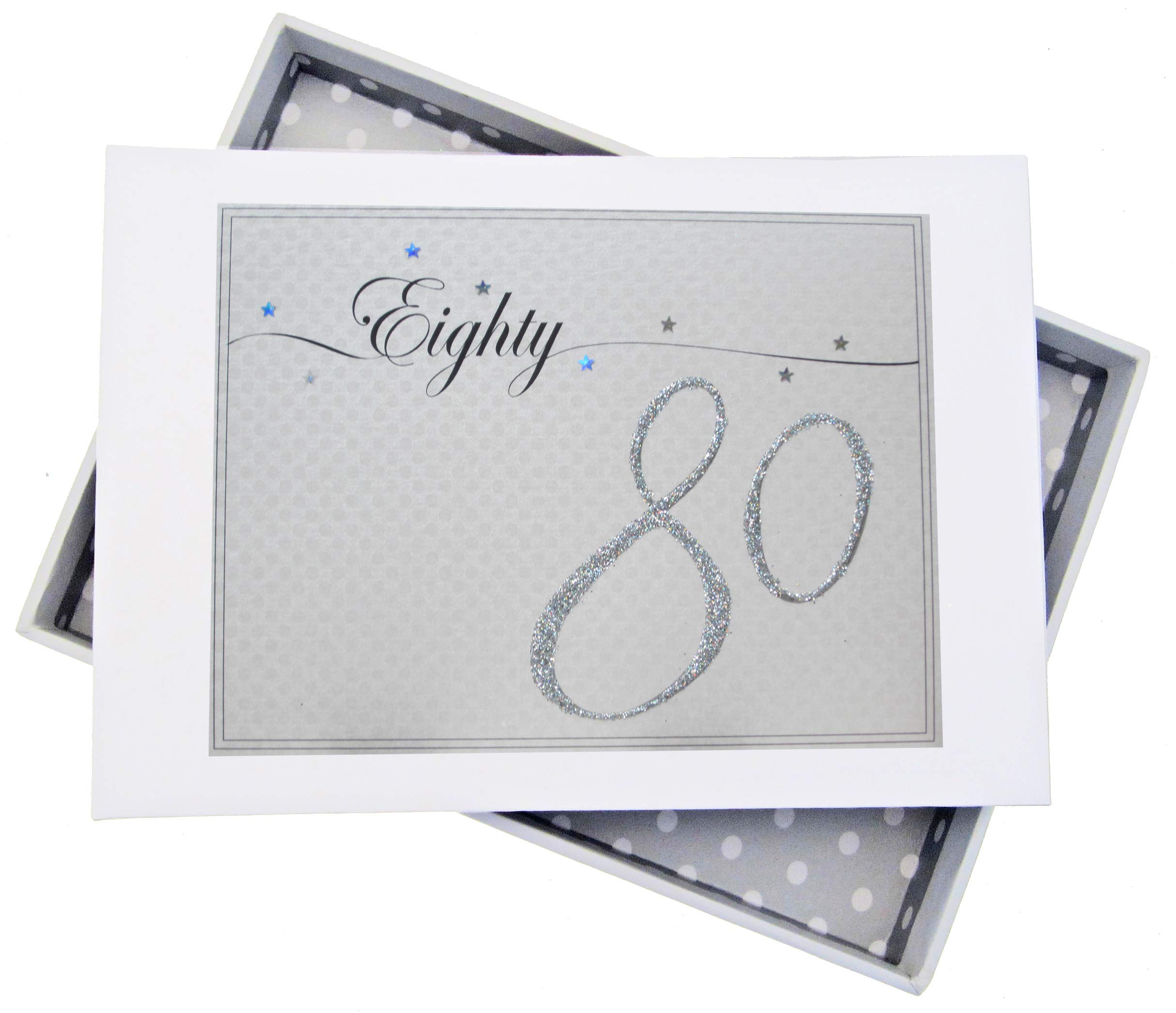 White Cotton Cards LLN80T Mini"Eighty Holographic, Sparkly" 80th Birthday Photo Album