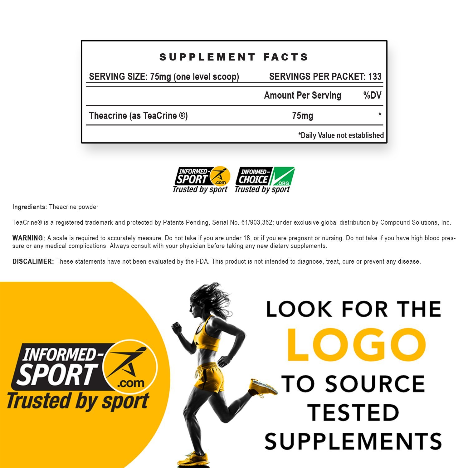 TEACRINE | Theacrine 100% Pure Bulk Powder | 133 Servings | New Nootropic Stimulant for Energy Endurance & Focus