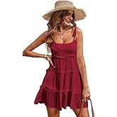 Narecte Womens Summer Dresses Wedding Guest Dresses Beach Sundresses Spaghetti Strap Flowy Boho Dress