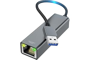 BRV EXPLORER USB to Ethernet Adapter, USB 3.0 to 10/100/1000 Gigabit Wired LAN Network Adapter, RJ45 Internet Adapter Compatible with MacBook, Surface, Laptop PC with Windows 11/10/8.1/8/XP, macOS, Linux