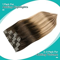 SURNEL Clip in Hair Extensions Balayage Dark Brown