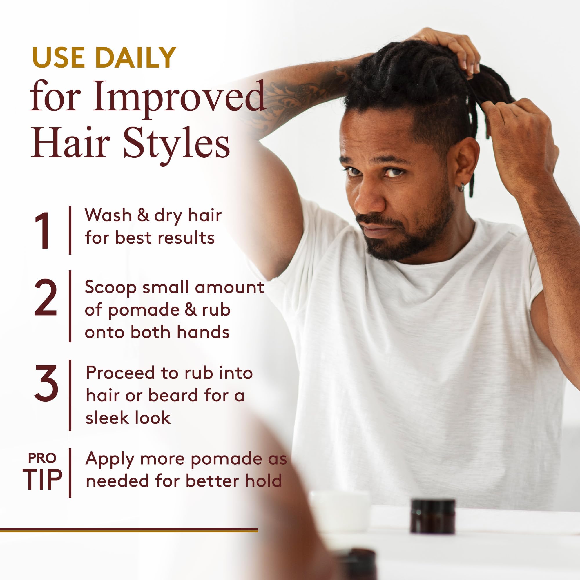 Okay-MEN Castor Oil Beard and Hair Pomade for Men - Men's Castor Oil Pomade, Supports Beard and Hair Health, Moisturize, Styling - 4 oz (Pack of 1)