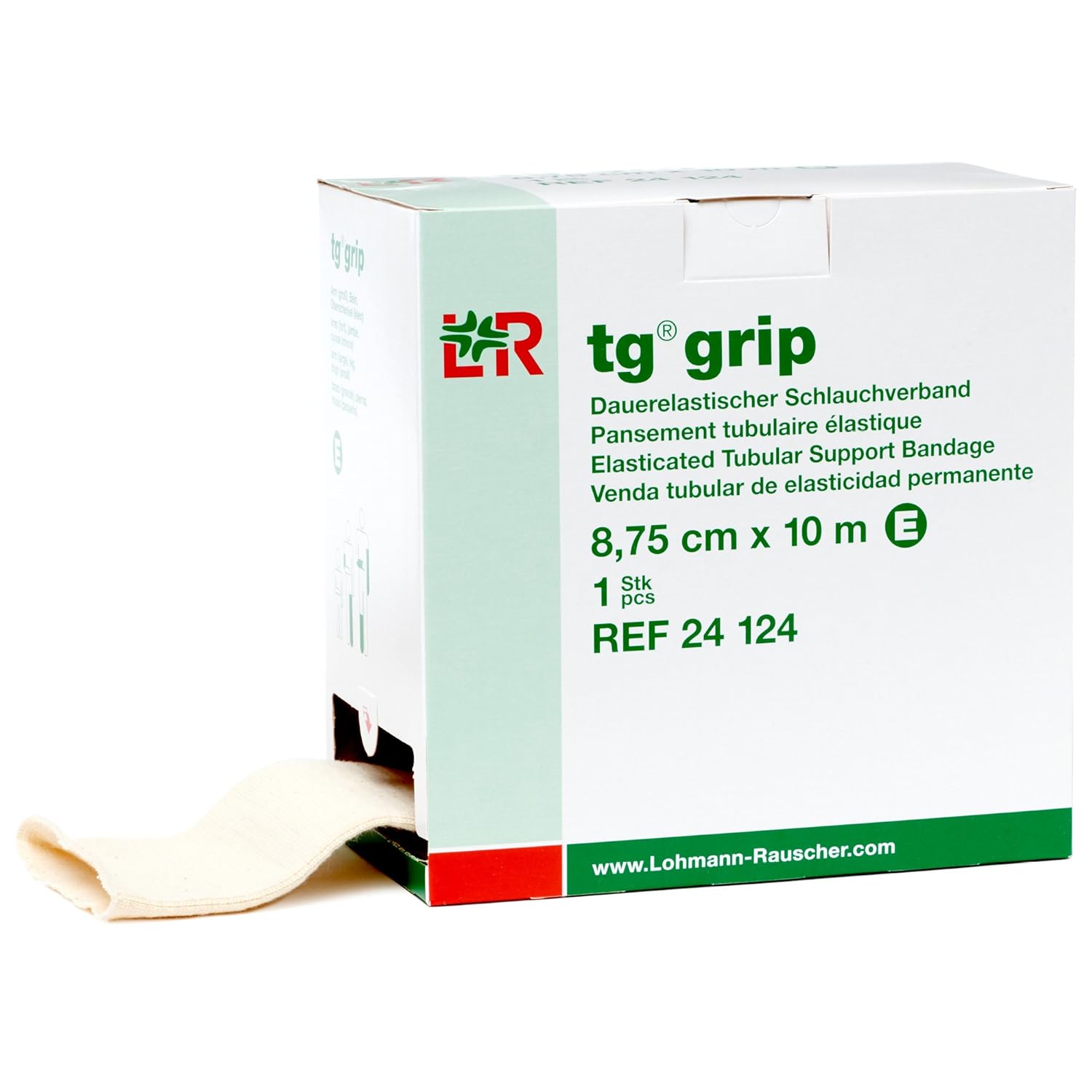 Lohmann & Rauscher Tg Grip, Size C, 6.5cm x 10m, Elasticated Tubular Compression Bandage for Light & Comfortable Support, Sleeve for Sprains, Strains, Soft Tissue Injuries, Skin Friendly Stockinette