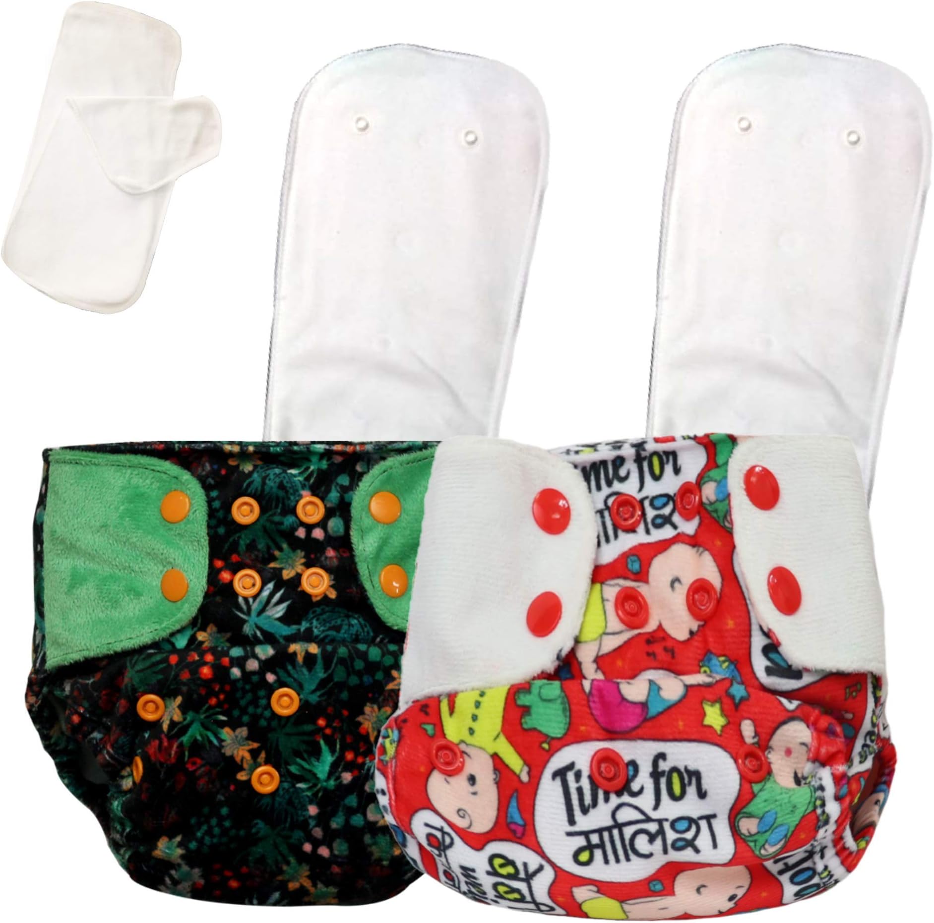 Superbottoms Supersoft Free Size Cover Diapers + 2 Fleece Liners Free, One Size (Pack of 2)