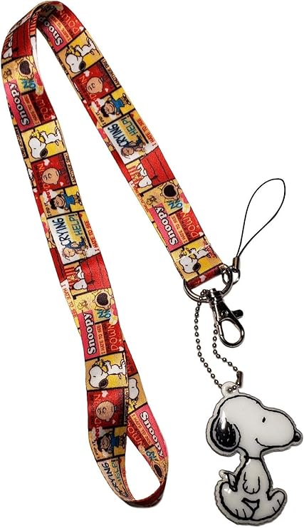 Amazon ピーナッツ スヌーピーデザイン ランヤード Idホルダー キーホルダー チャーム付き スタンプ 文房具 オフィス用品
