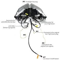 KT LED Headlight Assembly for Kawasaki Ninja 400