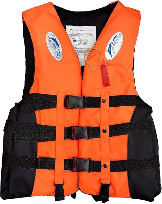 AAA Safe Life Jacket, Nylon Oxford Fabric, EPE Foam Rubber Orange