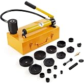 VEVOR 15 T Hydraulic Knockout Punch Kit 1/2" to 4" Conduit Hole Cutter Set | Metal Sheet Driver Tools for Aluminum, Brass, Stainless Steel, Fiberglass &amp; Plasti, Combination of 40 Cr steel &amp; 45# steel