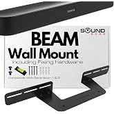 Sound Bass Soundbar Mount for Sonos Beam Gen 1 &amp; 2 Only, Black | Compatible with Sonos Beam Gen 1 &amp; 2 Soundbar, NOT Compatible with Sonos Beam Ultra, Wall Mount Bracket, Includes All Fixings