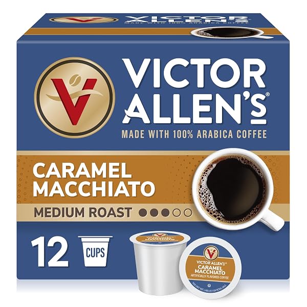 VICTOR ALLEN’S COFFEE CARAMEL MACCHIATO FLAVORED, 12 COUNT,...