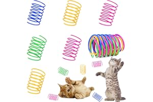 ISMARTEN Cat Spring Toys 60 Pack, Colorful Springs Cat Toys Interactive Cat Toy Plastic Coil Spiral Springs Creative Cat Toy to Kill Time and Keep Fit Durable Heavy Plastic Spring for Indoor Cats Kitten Toys