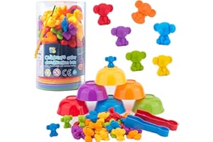 TSYAN Counting Koala Toys Matching Game for Kids with Sorting Bowls Manipulatives Preschool Learning Activities Toys Color Classification and Sensory Game Set Toddler Montessori Toys for 3+ Years Old