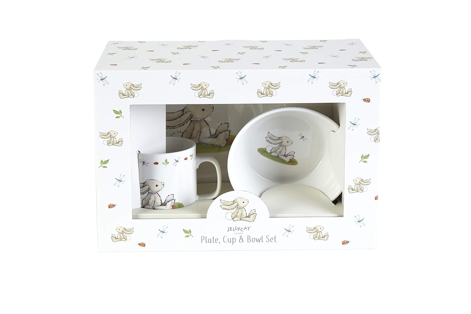 Jellycat Bashful Beige Bunny Bowl, Cup, and Plate 3 Piece