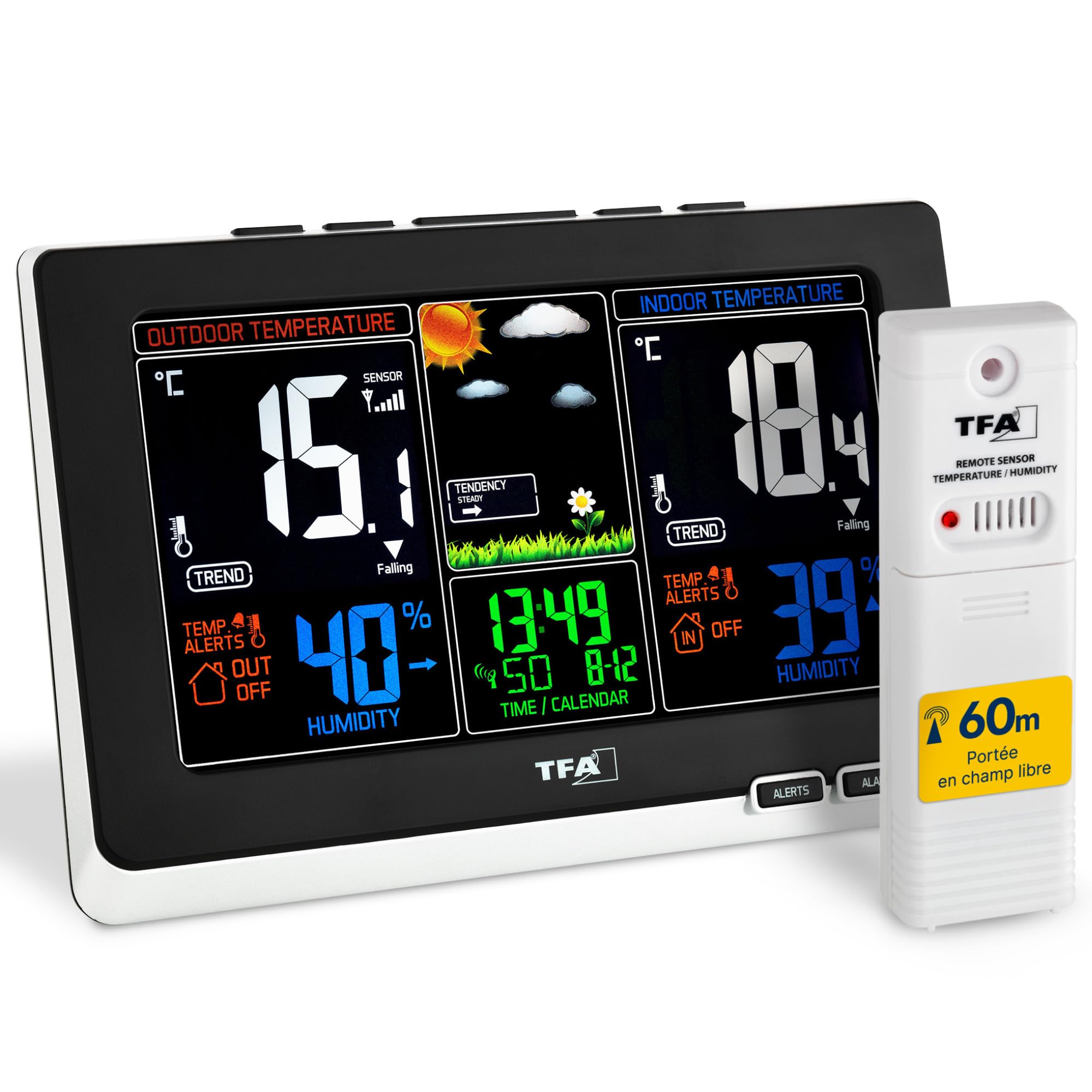 Blooming Weather 35.1129.01 Spring Colour Wireless Weather Station - Black