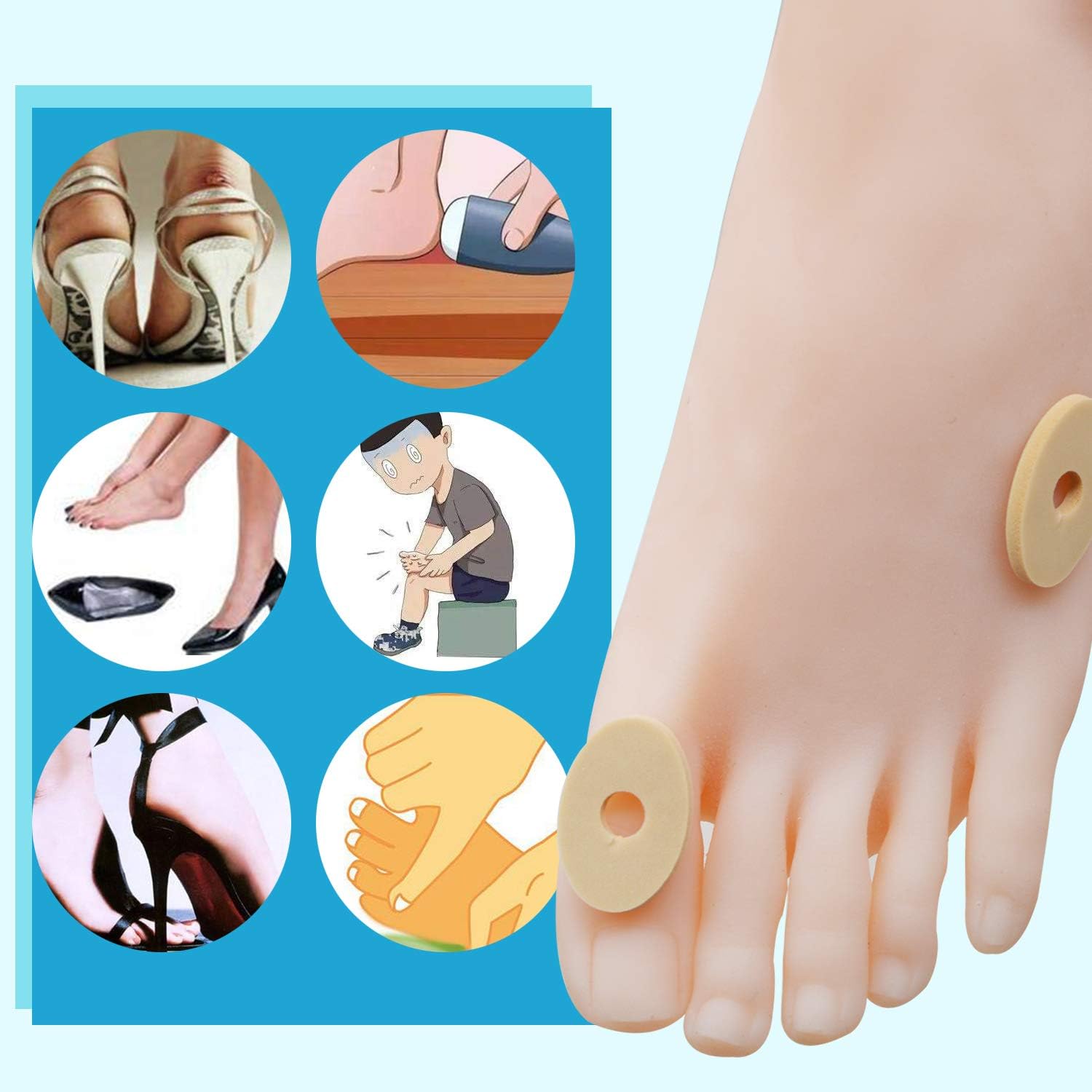 90 Pieces Callus Cushions Waterproof Corn Pads Toe Pads Soft Sticky Men and Women' s Toe Protectors for Feet, Toes, Heel (Beige, Rhombus): Health & Personal Care