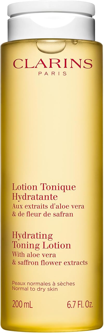 Clarins Hydrating Toning Lotion 200ml Alcohol-Free Aloe Vera Saffron Normal Dry