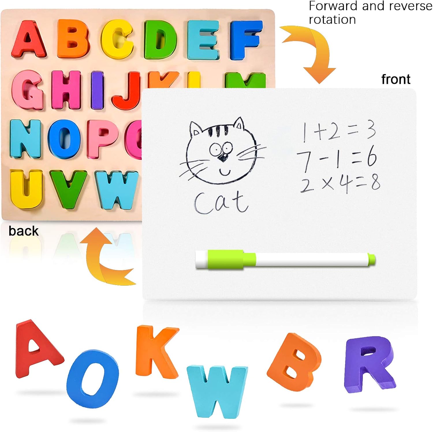 Wooden Puzzles for Toddlers, Wooden Alphabet Puzzles for Toddlers, ABC Wooden Puzzles, Educational Learning Puzzle for Kids Girls and Boys Gifts (Alphabet): Toys & Games