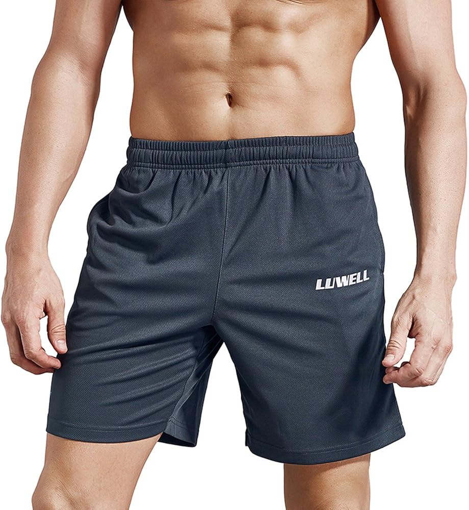 LUWELL PRO Men's 7" Running Shorts with Pockets Quick Dry Breathable Active Gym Shorts for Workout,Training,Jogging: Clothing