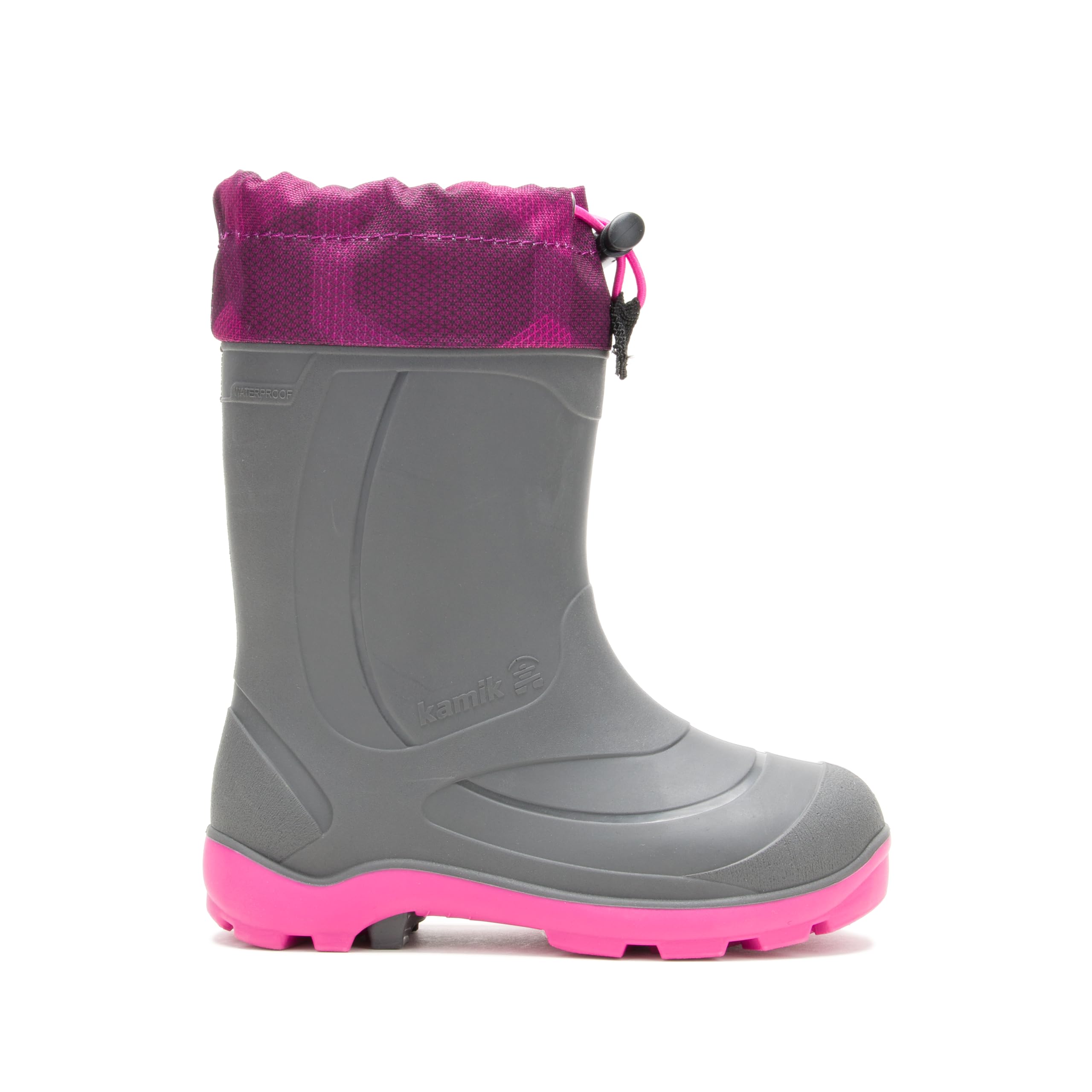 Kamik Kids' Snobuster 2 Winter Boots, Black/Charcoal/Magenta - 5 Big Kid Image