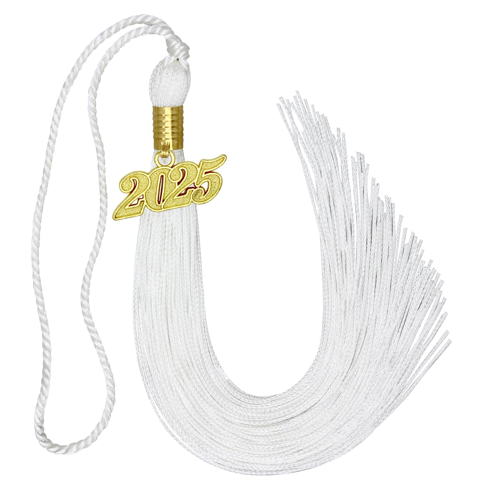 Photo 1 of 2025 Tassel Graduation White Graduation Tassel 2025 with Date Charm (White)