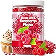 Premium Freeze Dried Raspberries Pieces - 3.7Oz/105g Pure Dried Raspberries, Made From Whole Fresh Raspberries, No Sugar Added, Red Raspberries Pieces for Fruit Snacks, Baking