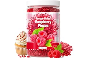 SIHASO Premium Freeze Dried Raspberries Pieces - 3.7Oz/105g Pure Dried Raspberries, Made From Whole Fresh Raspberries, No Sugar Added, Red Raspberries Pieces for Fruit Snacks, Baking