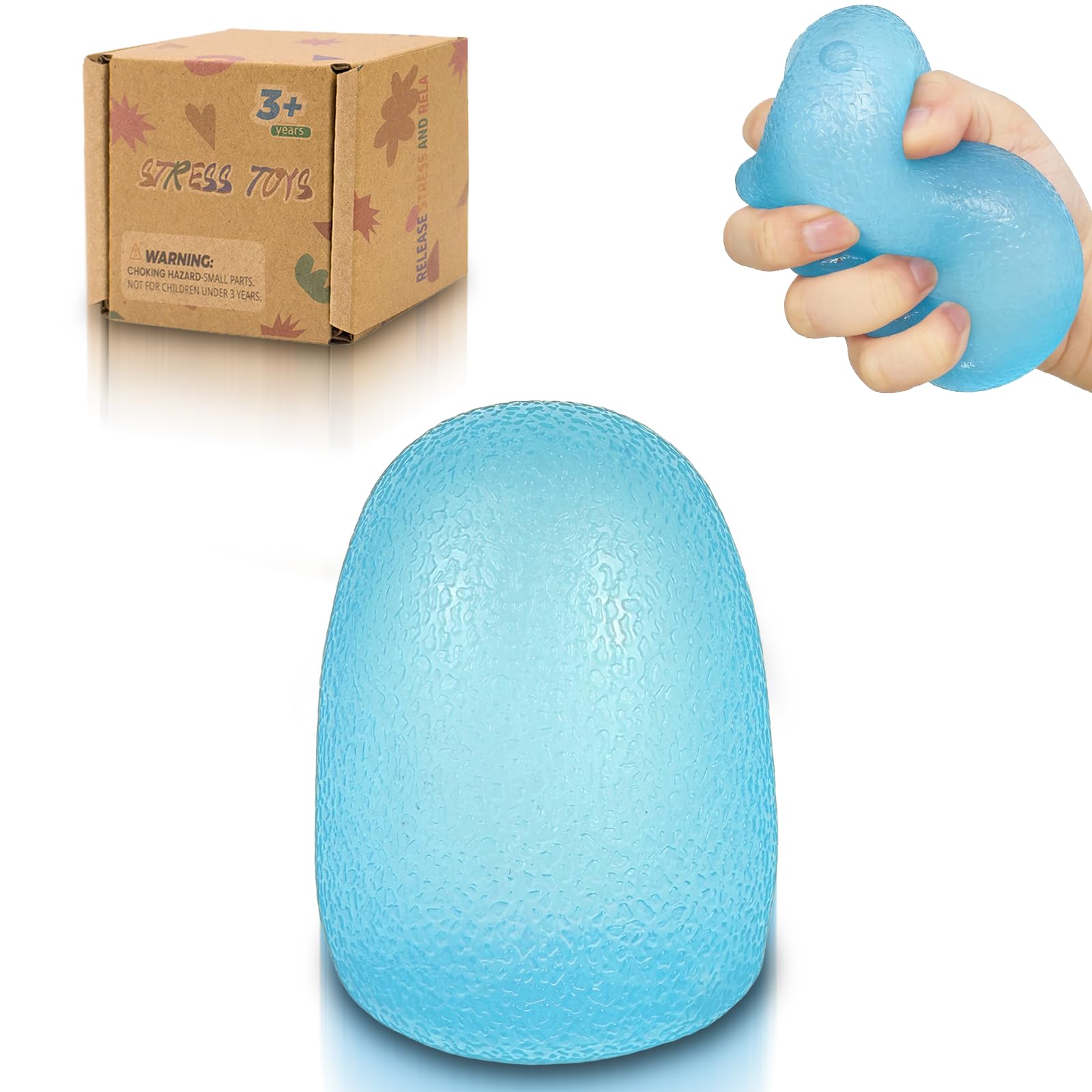 Graphinza Squeeze Toys for Kids,3.75in*2.8in,Durable Stress Relief Toys,Not Easy to Fall Off,Autism Stress Relief,Stress Balls for Adults and Children,Classroom Prizes,Safe & Fun Fidget Toys (Blue) — image 1