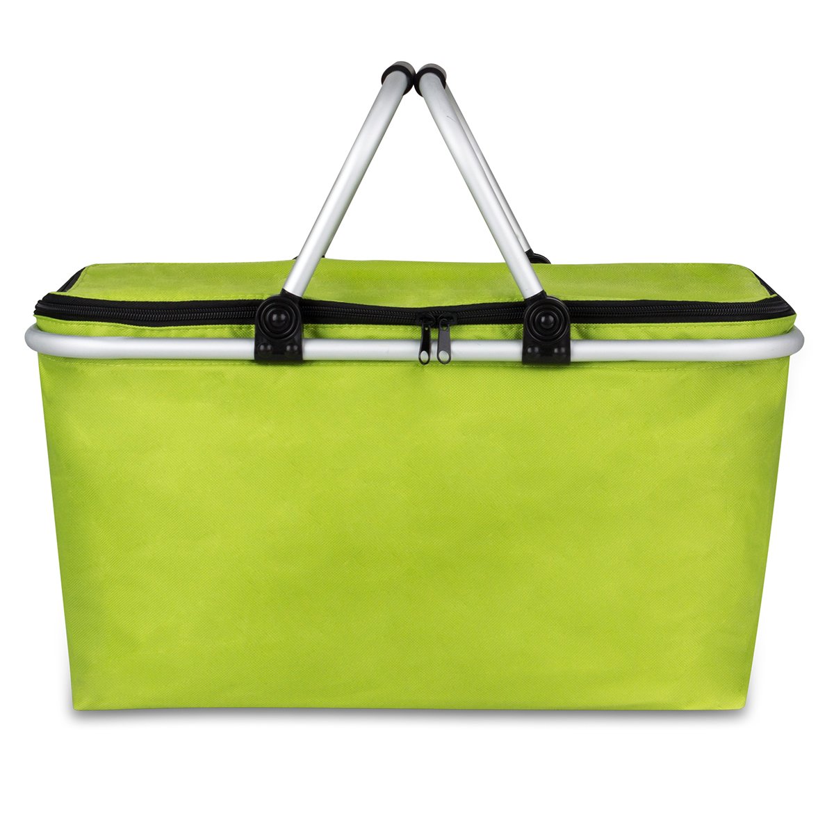 WISHPOOL Oxford Cloth Insulated Lunch Bag Reusable Collapsible Cooler Tote Box for Picnic Hiking (Green)